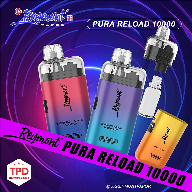 Reymont Pura Reload 10000 Puffs TPD Compliant Replaceable Dual Mesh Coil  with 2*10ml Juice Big Puff Reload 10K- ReyMont Technology Co., Ltd